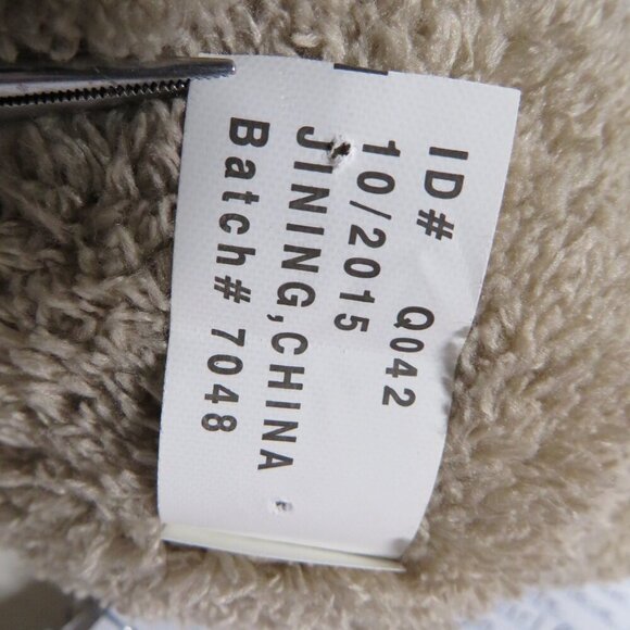 Taupe Teddy Bear with "Be Mine" Heart Terry Cloth type fabric 10" tall - Picture 9 of 11